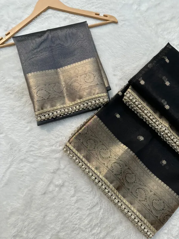 Banarasi_Tissue_Silk_Saree_With_Pearl_Lace_Border_Black
