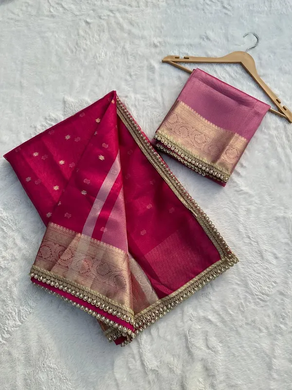 Banarasi_Tissue_Silk_Saree_With_Pearl_Lace_Border_Royal_Red
