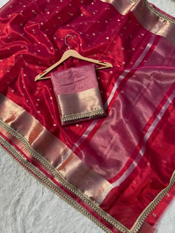 Banarasi_Tissue_Silk_Saree_With_Pearl_Lace_Border_Royal_Red
