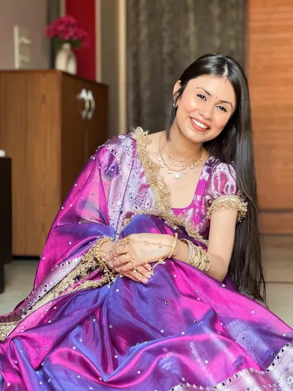 Rangmahal_Mirror_Work_Banarasi_Tissue_Silk_Saree_Purple