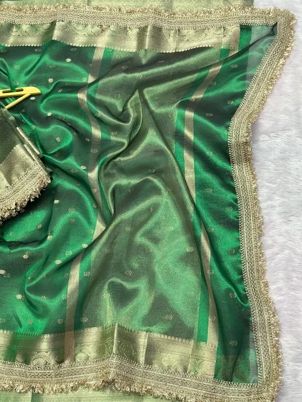Banarasi_Tissue_Silk_Saree_With_Gold_Zari_Buti_Heavy_Lace_Border_Mint
