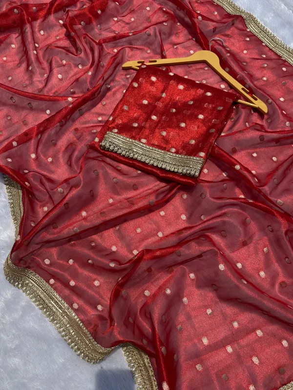 Banarasi_Tissue_Saree_With_Gold_Buti_Work_And_Pearl_Lace_Royal_Red