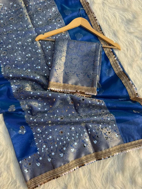 Buta_Mirror_Work_Banarasi_Tissue_Silk_Saree_Royal_Blue