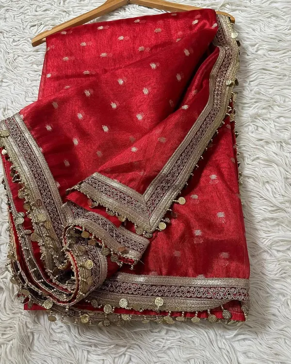 Royal_Red_Buta_Tissue_Silk_Saree_With_Coin_Lace_Border