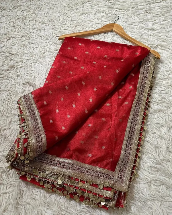 Royal_Red_Buta_Tissue_Silk_Saree_With_Coin_Lace_Border
