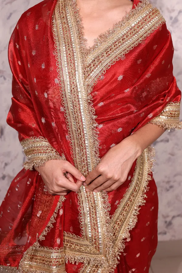 Red_Banarasi_Tissue_Silk_Saree_With_Luxury_Lace_Border