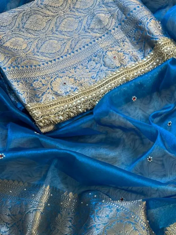 Banarasi_Tissue_Silk_Saree_With_Hand_Embroidered_Moti_Work_Heavy_Lace_Border_Royal_Blue