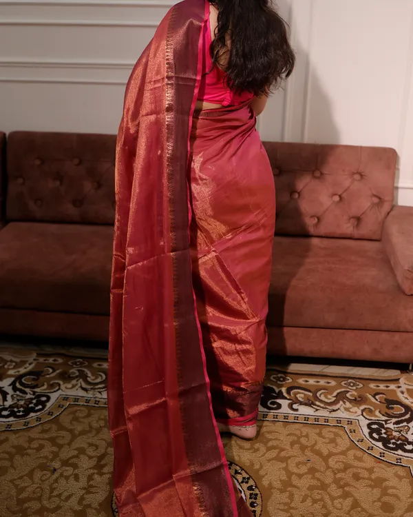 Mul_Tissue_Saree_With_Temple_Border_Pink