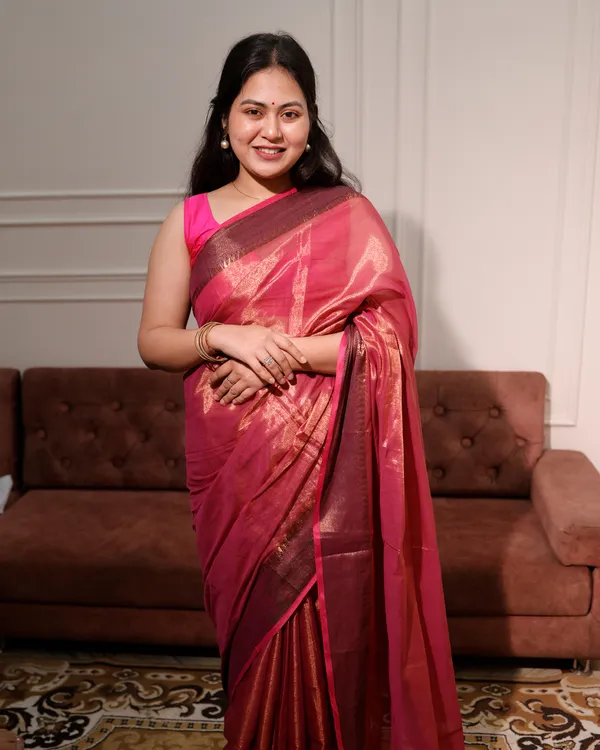 Mul_Tissue_Saree_With_Temple_Border_Pink