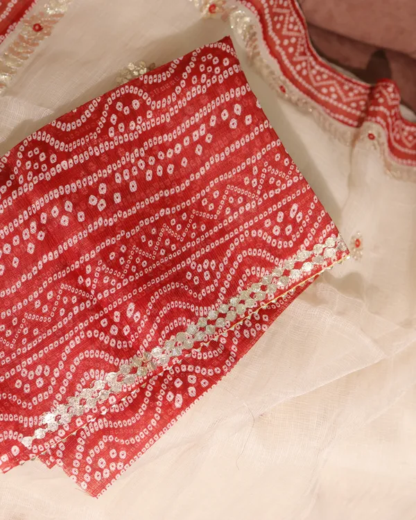 Kota_Doria_Saree_With_Bandhej_Border_Royal_Red