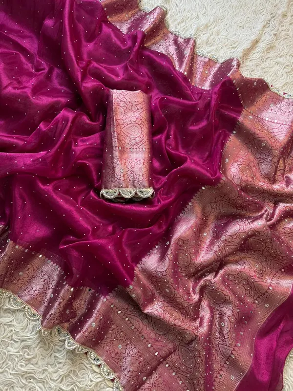 Brocade_Swarovski_Pankh_Lace_Banarasi_Tissue_Silk_Saree