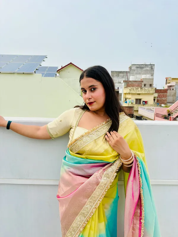 Pastel_Rainbow_Banarasi_Tissue_Silk_Saree_Yellow