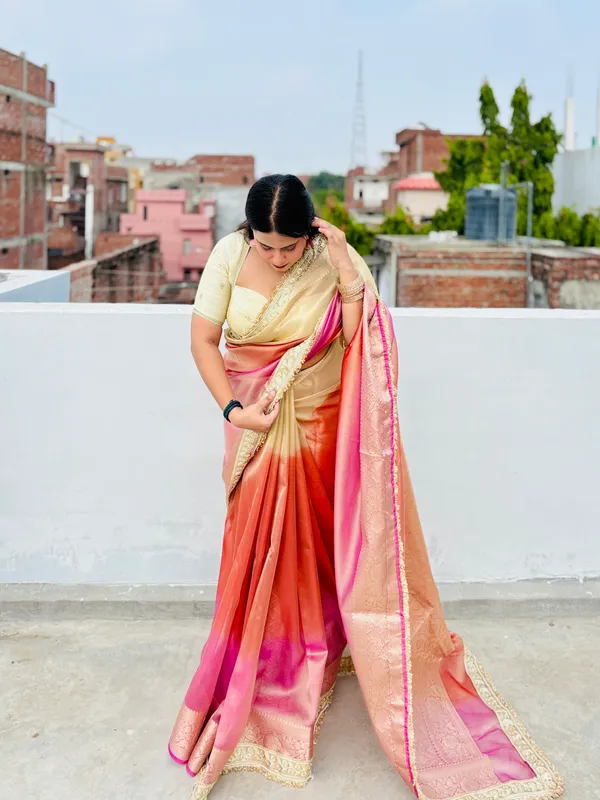 Pastel_Rainbow_Banarasi_Tissue_Silk_Saree_Orange