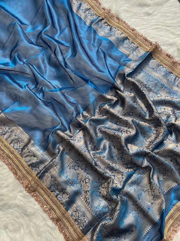Gulab_Border_Banarasi_Tissue_Silk_Saree_Blue