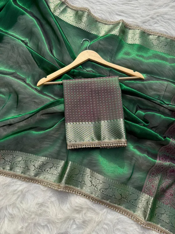 Pashmeena_Banarasi_Tissue_Silk_Saree_Emerald