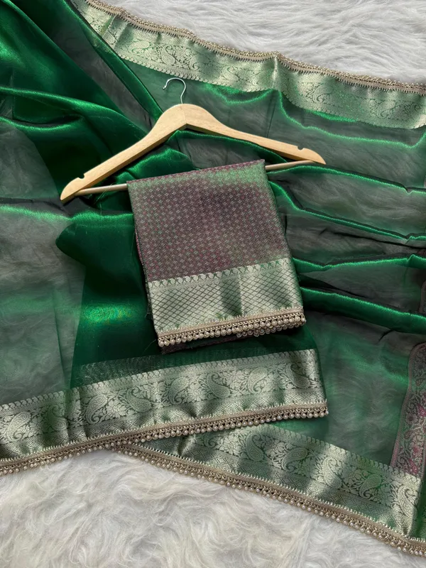 Pashmeena_Banarasi_Tissue_Silk_Saree_Emerald
