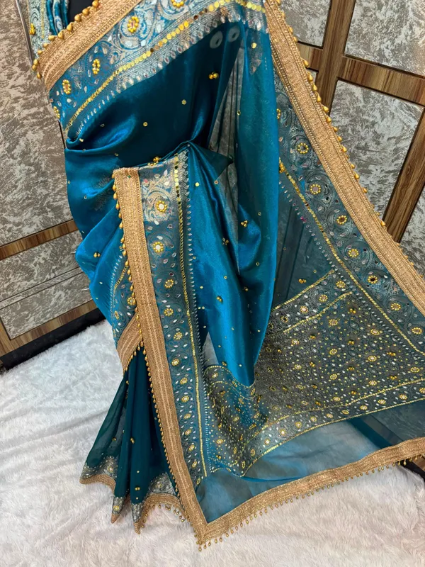 Viral_Banarasi_Soft_Tissue_Silk_Ghunghroo_Saree_With_Heavy_Lace_Attached_Royal_Blue