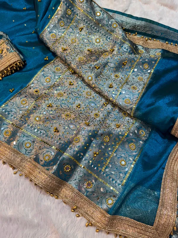 Viral_Banarasi_Soft_Tissue_Silk_Ghunghroo_Saree_With_Heavy_Lace_Attached_Royal_Blue