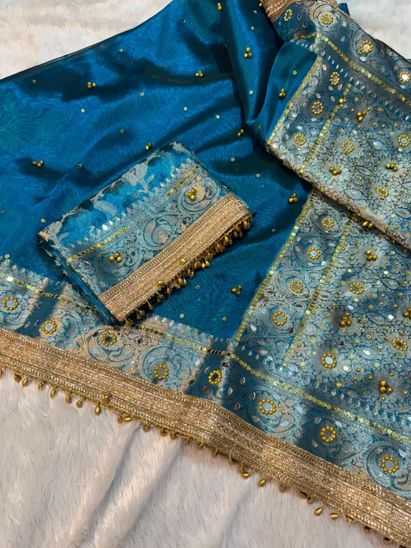 Viral_Banarasi_Soft_Tissue_Silk_Ghunghroo_Saree_With_Heavy_Lace_Attached_Royal_Blue