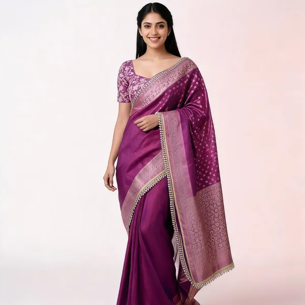 Tissue_Sundari_Phool_Kaat_Baarasi_Saree_With_Lace_Attached