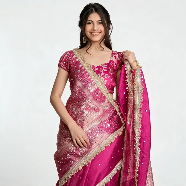 Rangmahal_Mirror_Work_Banarasi_Tissue_Silk_Saree_Pink
