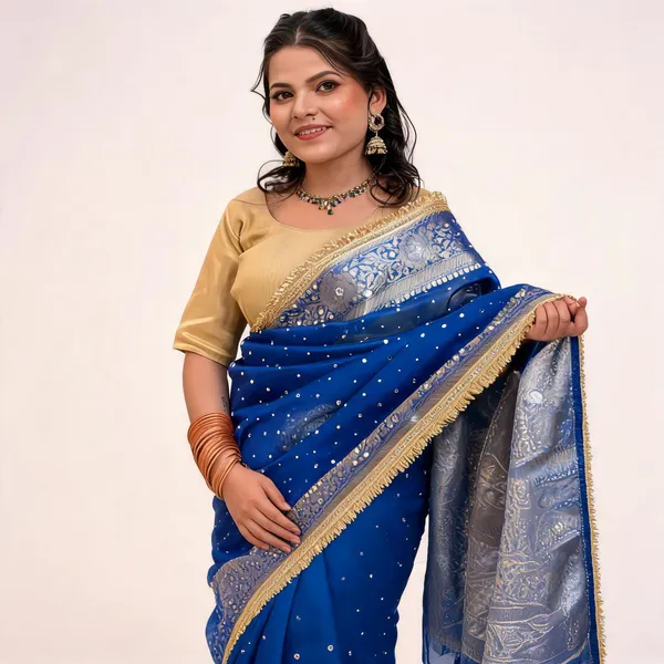 Rangmahal_Mirror_Work_Banarasi_Tissue_Silk_Saree_Navy