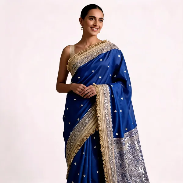 Maharani_Banarasi_Tissue_Saree_With_Handcrafted_Mirror_Work_Blue