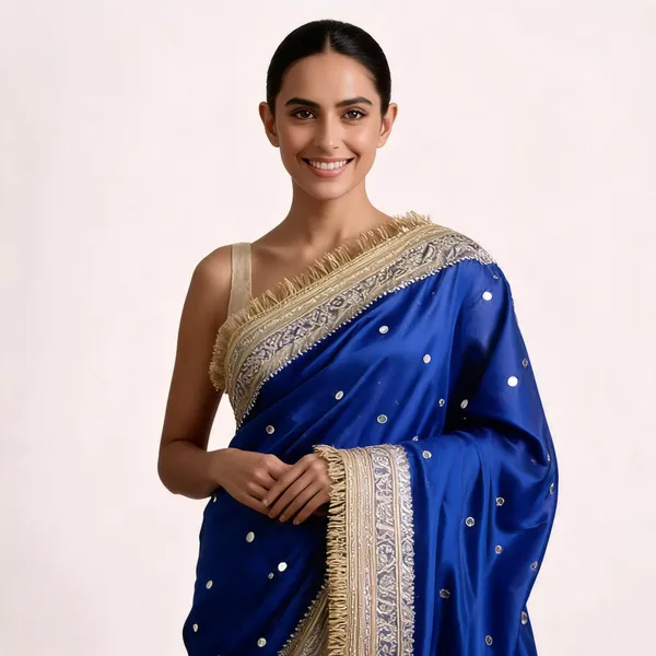 Maharani_Banarasi_Tissue_Saree_With_Handcrafted_Mirror_Work_Blue