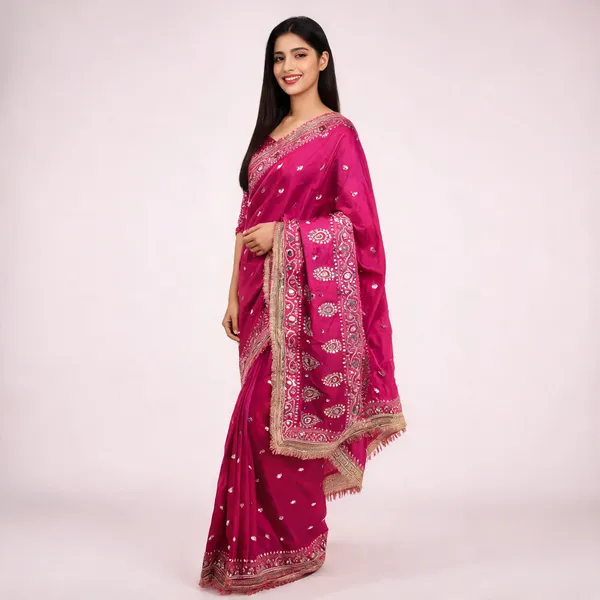 Sindoori_Mirror_Embellished_Banarasi_Katan_Silk_Saree_Pink