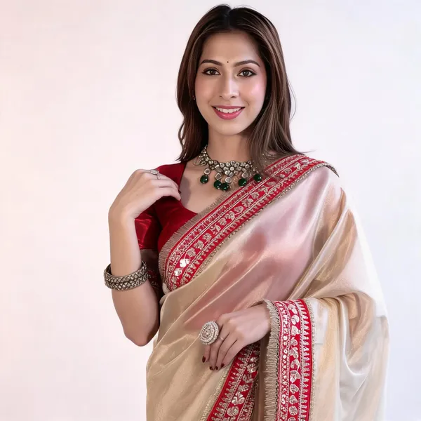 Maharani_Ivory_Tissue_Silk_Saree