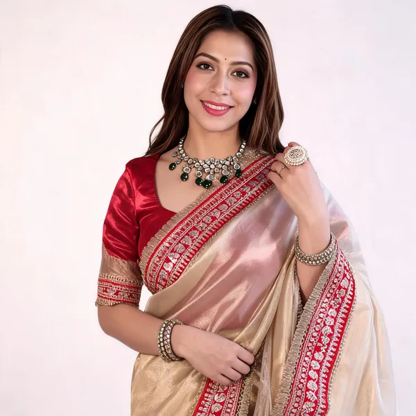 Maharani_Ivory_Tissue_Silk_Saree