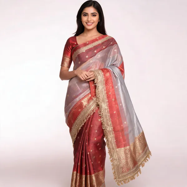 Banarasi_Tissue_Silk_Saree_With_Gold_Zari_Buti_Heavy_Lace_Border_Royal_Red