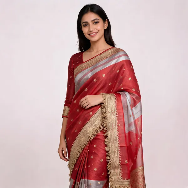 Banarasi_Tissue_Silk_Saree_With_Gold_Zari_Buti_Heavy_Lace_Border_Royal_Red