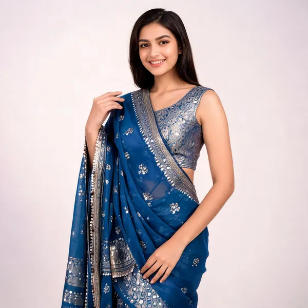 Buta_Mirror_Work_Banarasi_Tissue_Silk_Saree_Royal_Blue