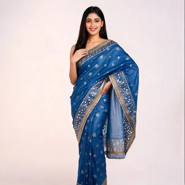 Buta_Mirror_Work_Banarasi_Tissue_Silk_Saree_Royal_Blue