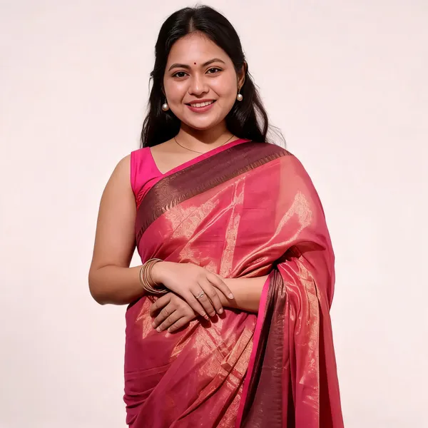 Mul_Tissue_Saree_With_Temple_Border_Pink