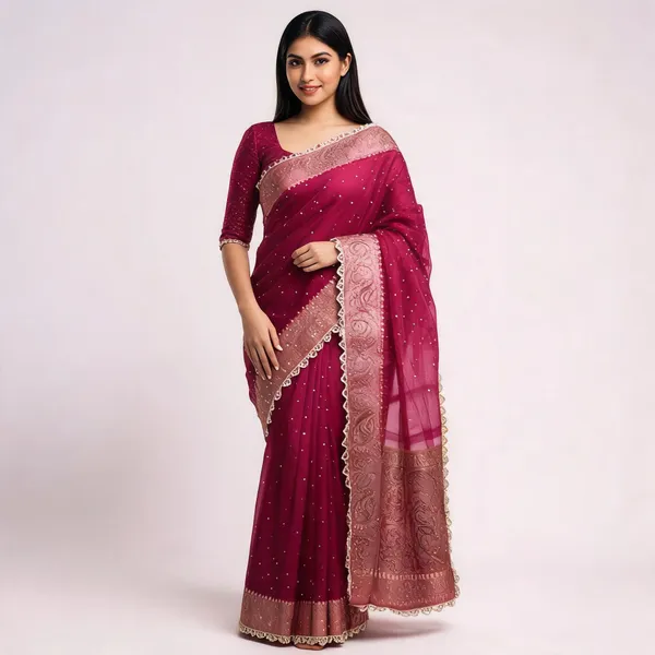 Brocade_Swarovski_Pankh_Lace_Banarasi_Tissue_Silk_Saree