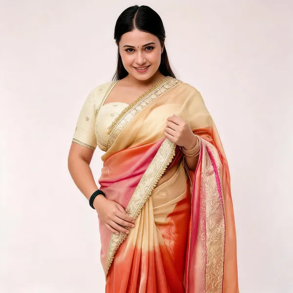 Pastel_Rainbow_Banarasi_Tissue_Silk_Saree_Orange