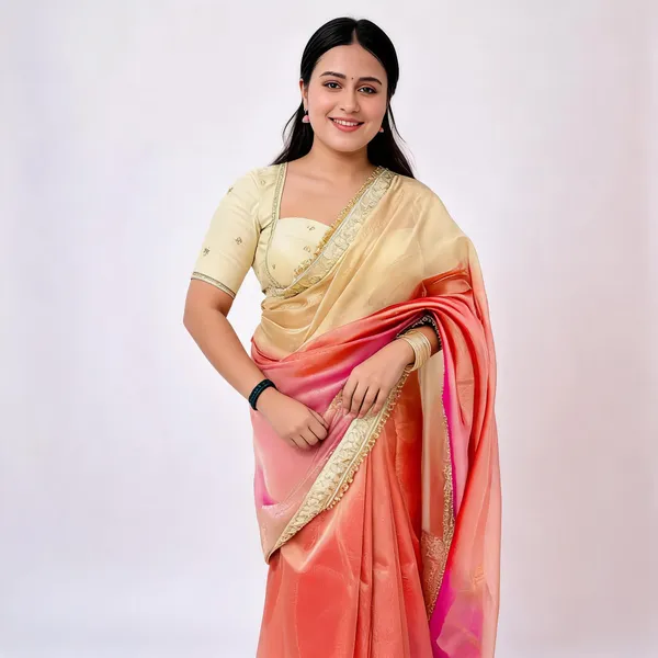 Pastel_Rainbow_Banarasi_Tissue_Silk_Saree_Orange