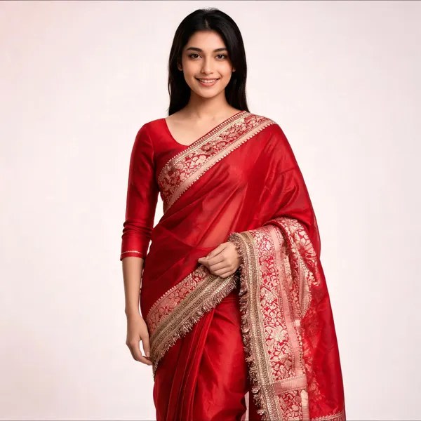 Gulab_Border_Banarasi_Tissue_Silk_Saree_Royal_Red