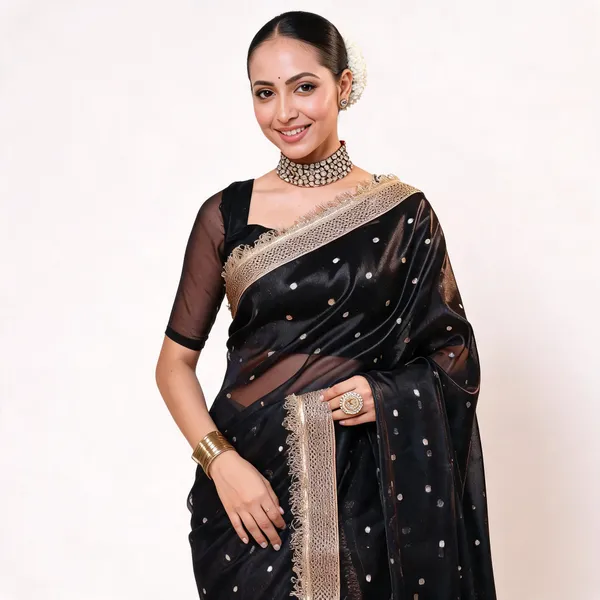 Royal_Zari_Buti_Banara-si_Tissue_Silk_Saree_Black