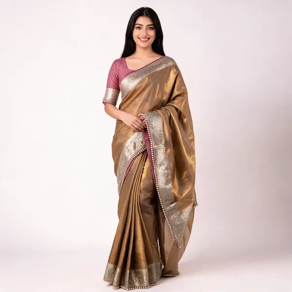 Pashmeena_Banarasi_Tissue_Silk_Saree_Antique_Gold