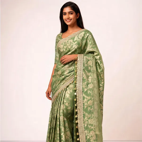 Gulab_Jaal_Coin_Lace_Tissue_Silk_Saree_Green