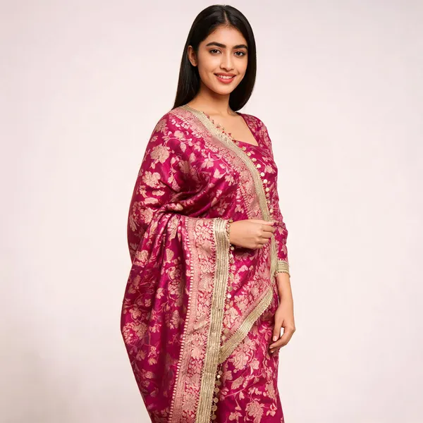 Gulab_Jaal_Coin_Lace_Tissue_Silk_Saree_Pink