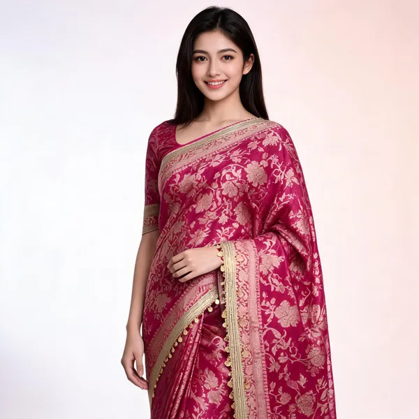 Gulab_Jaal_Coin_Lace_Tissue_Silk_Saree_Pink