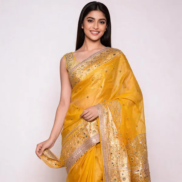 Viral_Banarasi_Soft_Tissue_Silk_Ghunghroo_Saree_With_Heavy_Lace_Attached_Yellow