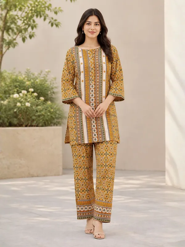 Orange_Pure_Cotton_Co_Ord_Set_For_Women