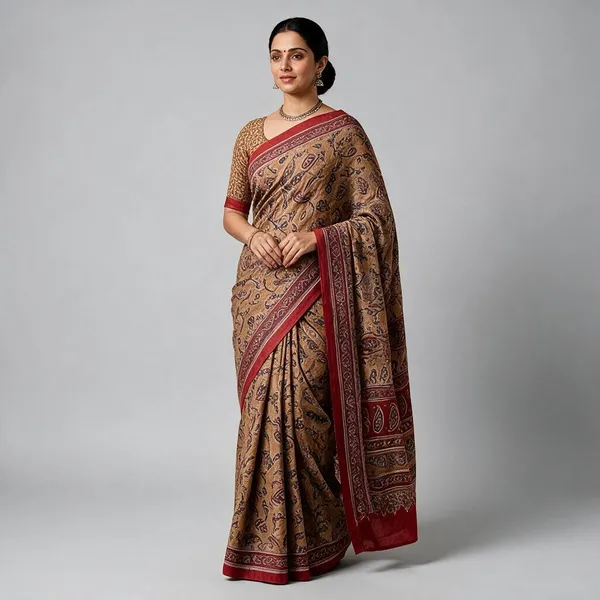 Yellow_Pure_Cotton_Saree_With_Attached_Blouse_For_Women