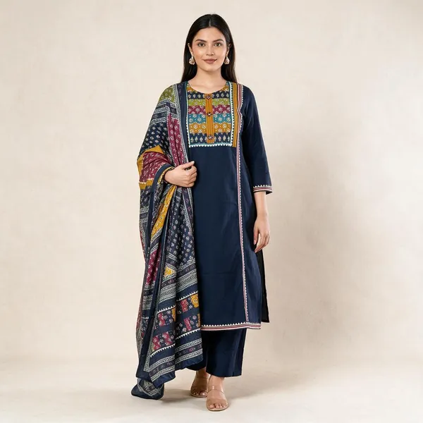 Blue__Pure_Cotton_Kurta_Set_3_Piece_For_Women