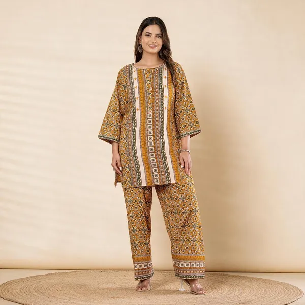 Orange_Pure_Cotton_Co_Ord_Set_For_Women